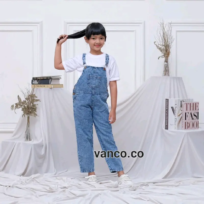 OVERALL JEANS ANAK 4-10 TAHUN - Jumpsuit Baju Kodok Anak Unisex 5