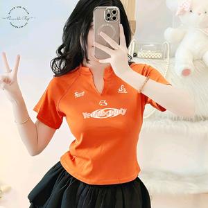 Áo Thun Nữ Cổ Trụ Chữ V In Chữ YESHIBOUNTY, Chất Vải Thun Borip, Voan Women Top Trắng Lịch