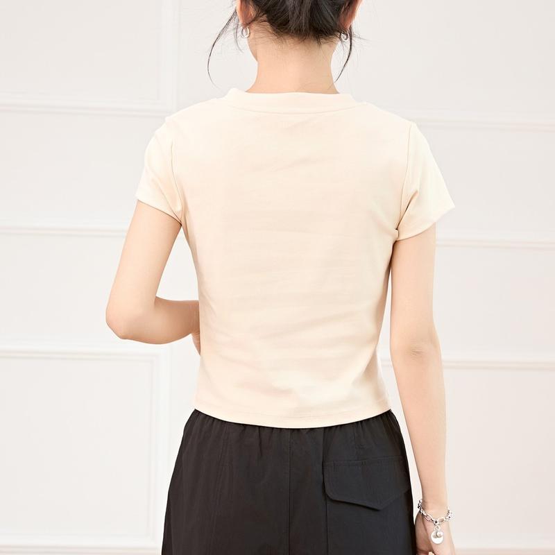 Product Introduction of Eyouth 13106 Women's T-Shirt V-nect Short Sleeve- Soft and Comfortable Tops 40