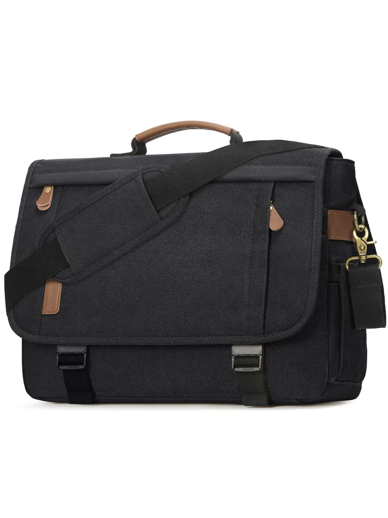 Men's Solid Color Canvas Messenger Bag, 2025 New Style Water-resistant Shoulder Bag, Office Work Briefcase, Large Casual Bags for Men