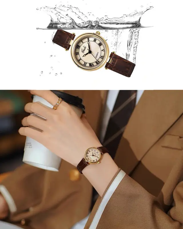 Đồng Hồ Đeo Tay Nữ Dây Da 2024 Deli Dây Da Cao Cấp Chống Nước 3ATM - Auratime G44 Women Watch 4