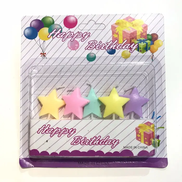 Lilin bintang pastel isi 5 Star Candle set birthday event party candle