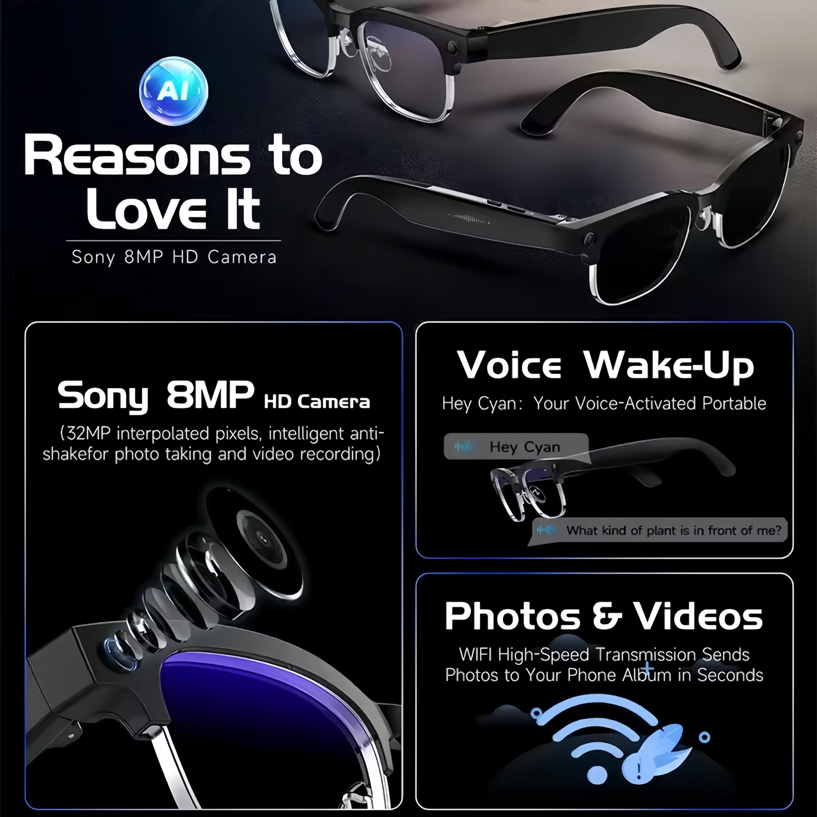 Business Routine  800W Camera AI Glasses Men Color-Changing Smart Translation Glasses Photo Video Recording Call Smart Sunglasse - Image 2