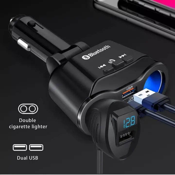 Tẩu Sạc 2 Cổng USB Tích Hợp Máy Nghe Nhạc Mp3 Bluetooth 5.0 FM Rảnh Tay Chuyên Dụng Cho Xe Hơi 8