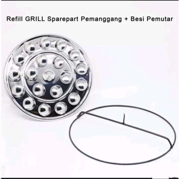TERMURAH 1 pcs Tatakan refill staenlis baling² puteran happy grill roster. ukuran 13cm. masuk di semua panggangan happy grill roaster bbq 6