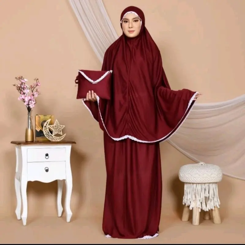 Hemat 100Ribu Dapat 3Pcs Mukena Traveling Renda Hyget Polos 2