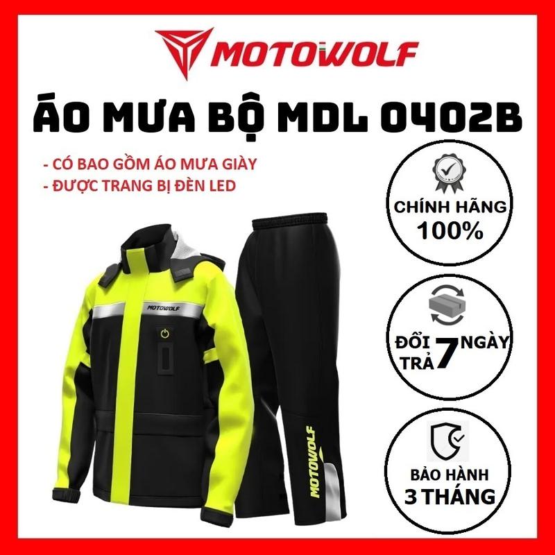 Bộ áo mưa cao cấp MOTOWOLF MDL0402 - Màu xanh phối đen 