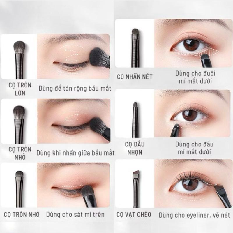 Set Cọ Trang Điểm Mắt Khối Mũi Chuyên Nghiệp 8