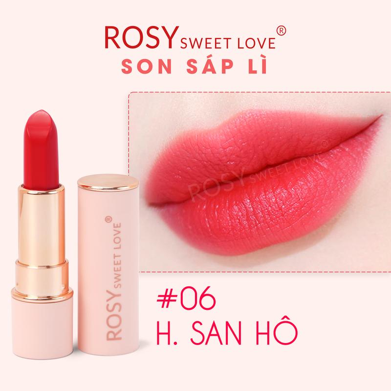 [Live TẶNG CỌ TÁN SON] Son sáp lì Rosy mới, Không Chì, Lên Màu Chuẩn, Dưỡng mềm môi, son lì, son dưỡng môi, son môi Trang Điểm Cosmetic Mỹ Phẩm Nữ Women 6