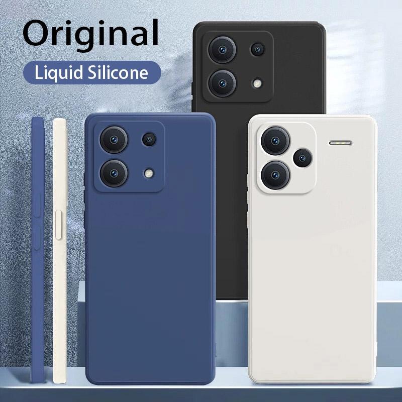 Product Introduction of Redmi Note13 5G Xiaomi 2024 Liquid Silicone Case For Redmi Note 13 Pro Pro+ Plus 13Pro Straight Edge Soft Flexible TPU Bumper Phone Cover Back Casing Simple Shockproof Solid Color 21