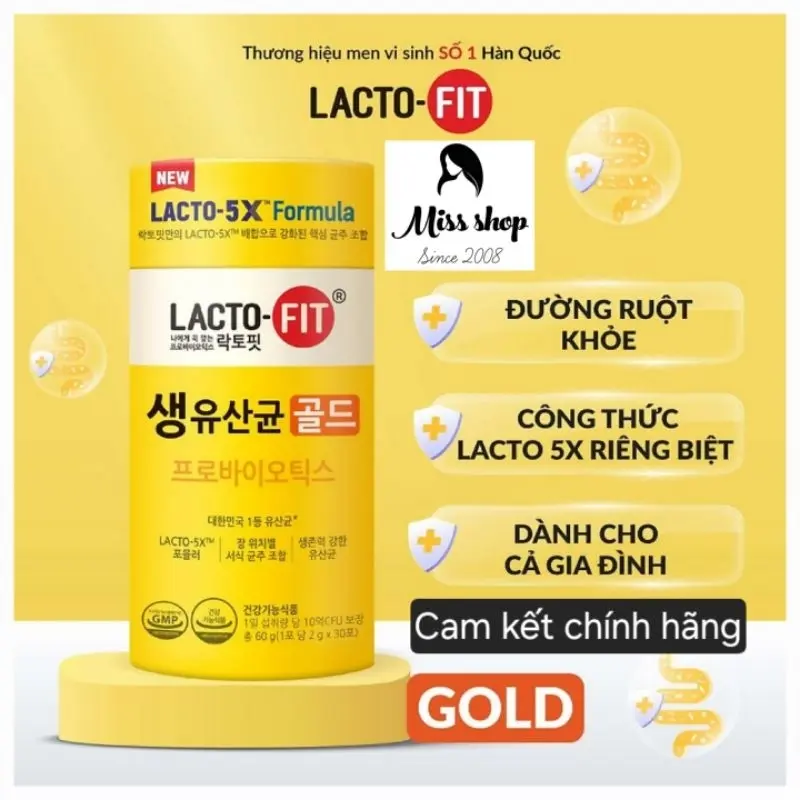 [Cam kết chuẩn Auth ]Men vi sinh Lacto Fit Hàn Quốc Gold