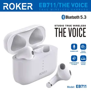TWS ROKER THE VOICE EB711 True Wireless Earphone TWS GATT Bluetooth 5.3 bass earbud Earphones Headphones