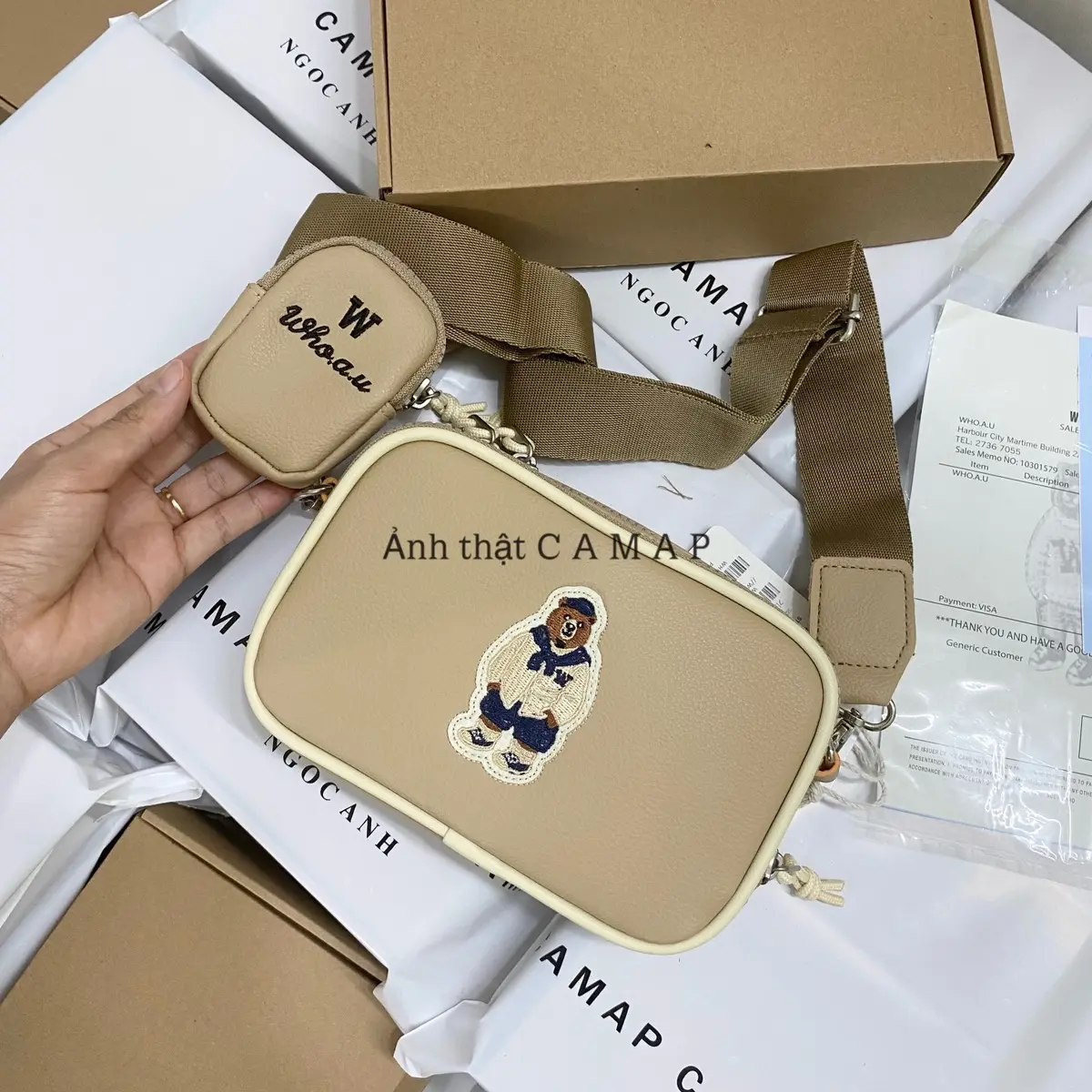 Túi đeo chéo Unisex gấu