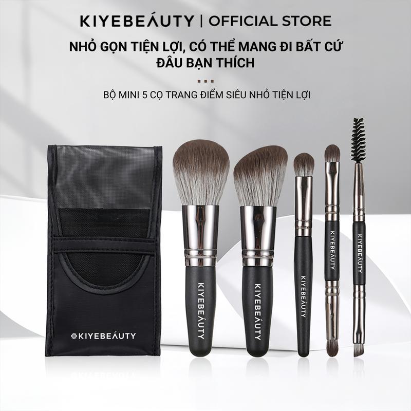 Bộ 5 Cọ Trang Điểm Mini KIYE Mềm Mại Tiện Lợi Kèm Túi Đựng