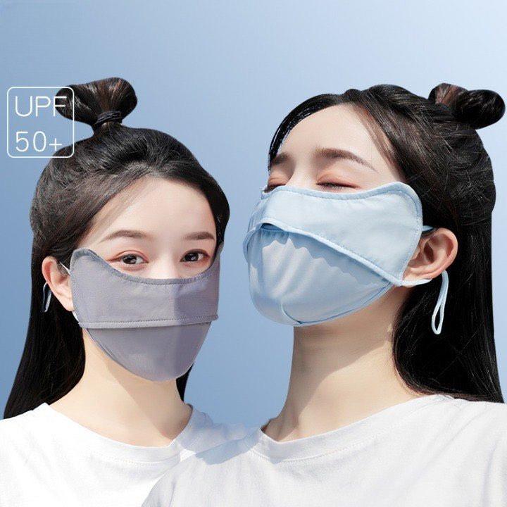 Khẩu trang chống nắng chống tia UV chất lụa băng mềm mịn mát thông thoáng 0