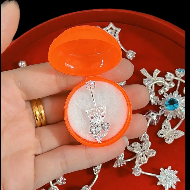 Khuyên Rốn Kiểu Hồ Ly Hai Đá Sang Chảnh Phụ nữ Women Kỷ niệm Tốt đẹp Sinh nhật Hàng ngày Tương tác 7