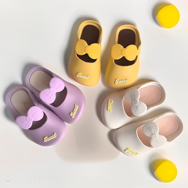 Product Introduction of Children's Slippers for Girls Indoor Home Non-Slip Soft Sole Princess Bowknot Toddler Baby Closed-Toe Slippers (2 Years to 8 Years) 2