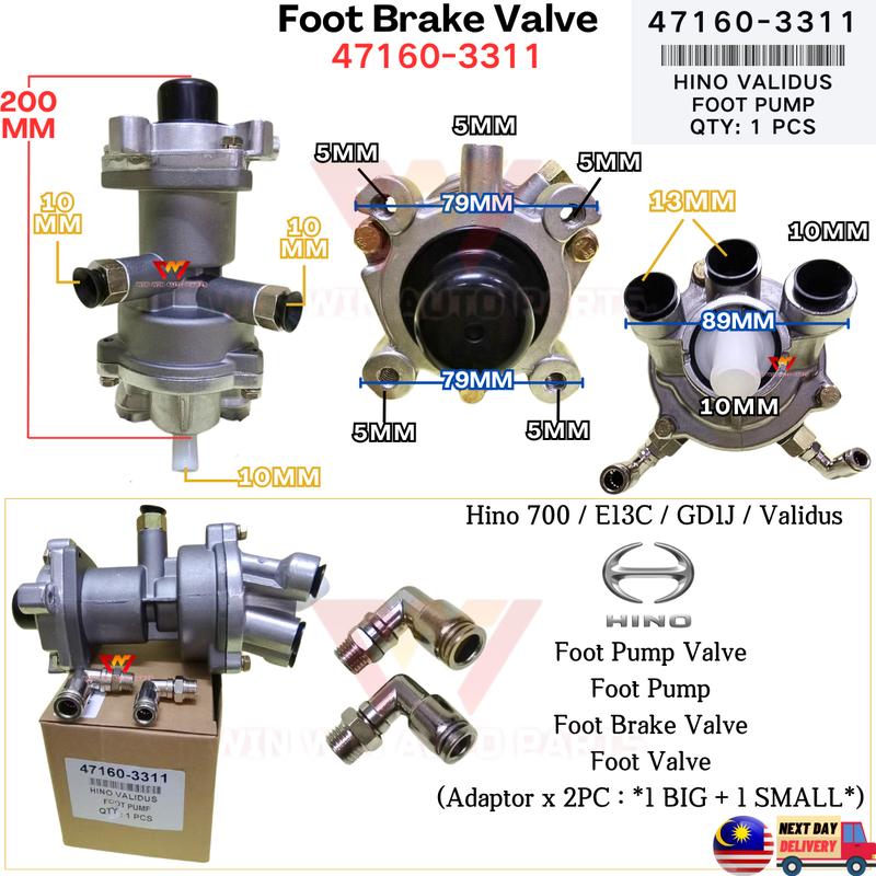 47160-3311 Hino 700 / E13C / Validus (INJAP BREK KAKI) Foot Pump ...