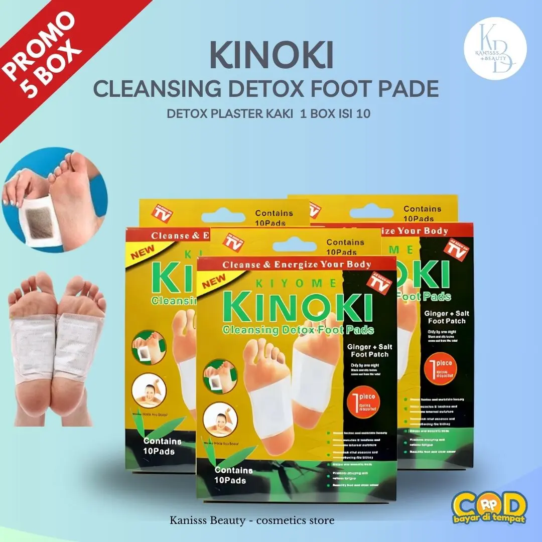 Paket Hemat 5 Box Kinoki Gold Detox Foot Pads - Koyo Kaki Ginger Patch - Tangan, Hand, Masker Exfoliating