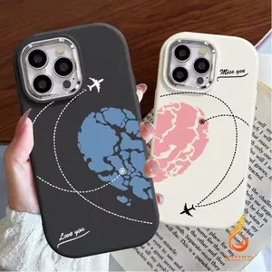 Case Softcase Silikon TPU Casing Loving Couple Kartun HP iPhone 11 11 Pro Max 12 12 Pro 13 13 Pro Max 14 14 Plus 14 Pro Max Plus 15 15 Plus 15 Pro Max X XS Max XR 7 8 Plus Case Aesthetic Case-Cewek Mewah Case