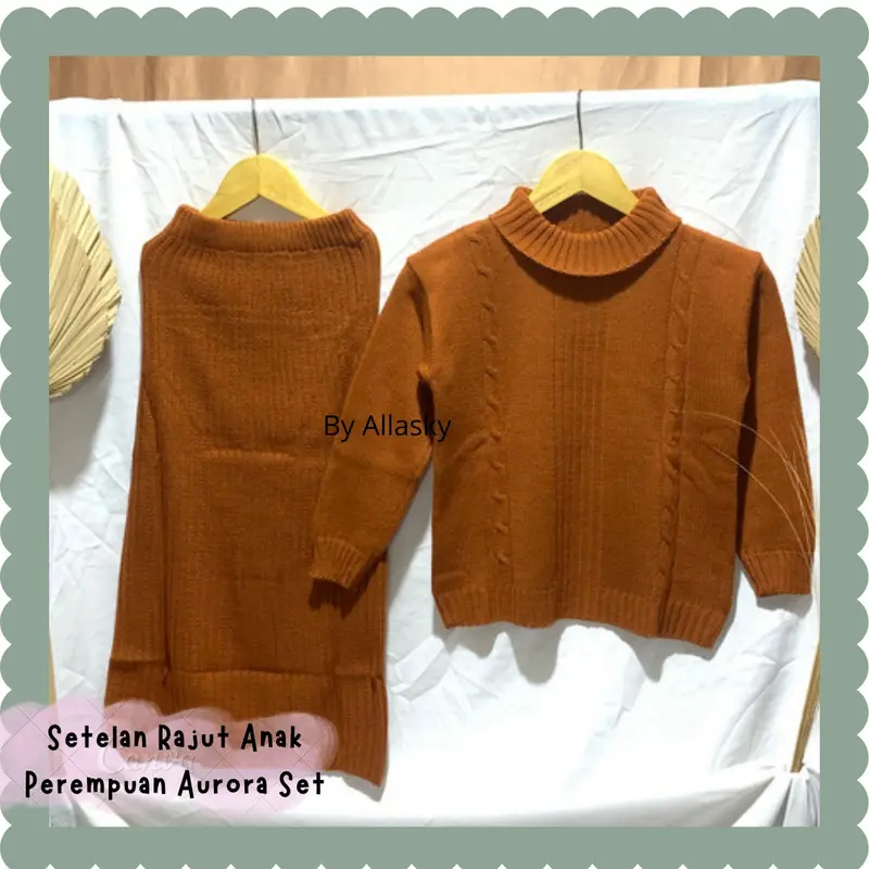 Baju Anak Perempuan setelan aurora / Sweater Rajut Anak / Satu Set Rajut Anak / Cardigan Rajut Anak Perempuan / Set Knit Anak / Rok Stelan Rajut Anak / Rok Span Rajut Anak / Baju Anak Cewek Umur 12 / Setelan Rajut Anak Perempuan Aurora Set 3