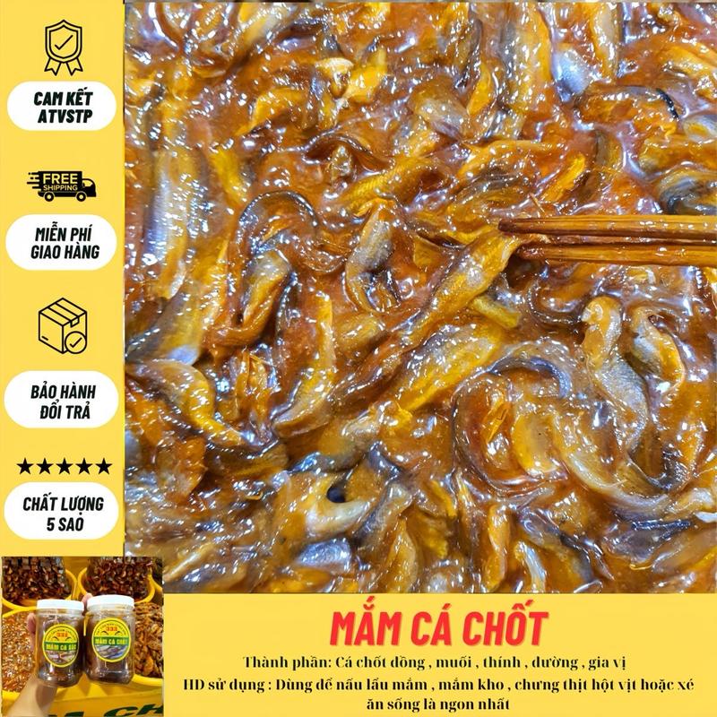 Mắm Cá Chốt Châu Đốc Hũ - 500g Dùng để ăn sống , nấu lẩu mắm , mắm kho Food Thức Ăn Gia Vị