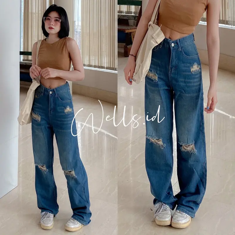 Alexa Ripped Jeans - Celana Panjang Jeans 0