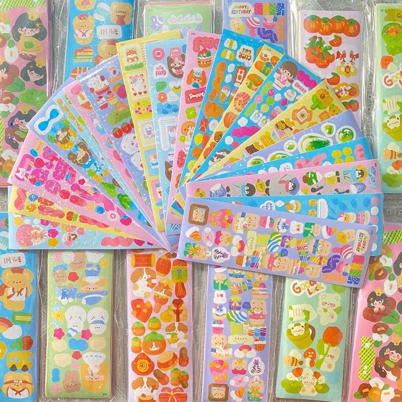 Set 100 tờ sticker trang trí đa dạng mẫu nhiều màu sắc cho bé sticker dán trang trí sổ tay tập vở