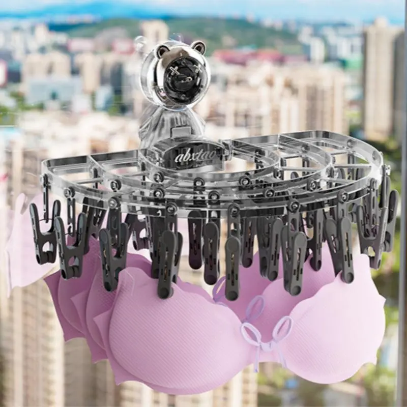 Suction Cup Foldable Clothes Hanger, 1 Count Wall Mounted Sock Hanger, Multifunctional Clothes Drying Rack, Home Organizer for Balcony, Laundry Room 7