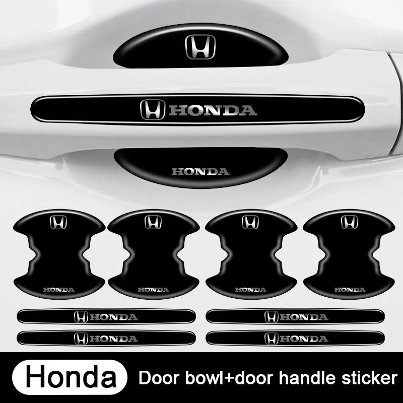 4/8Pcs Car Door Handle Protection Car Door Bowl Sticker Anti Scratch Sticker For Honda City Hatchback Civic fc fd Accord Jazz BRV HRV CRV Odyssey WRV Accessories