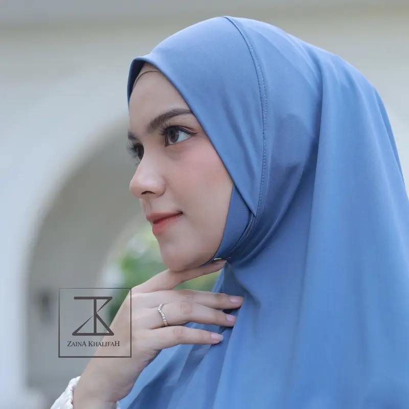 Hijab Bergo Dagu Malay Ped Anti Tembem Jersey Premium | Bergo Sport Hamidah Instant Dagu Malaysia Soft Pet Daily Instan jilbab 1
