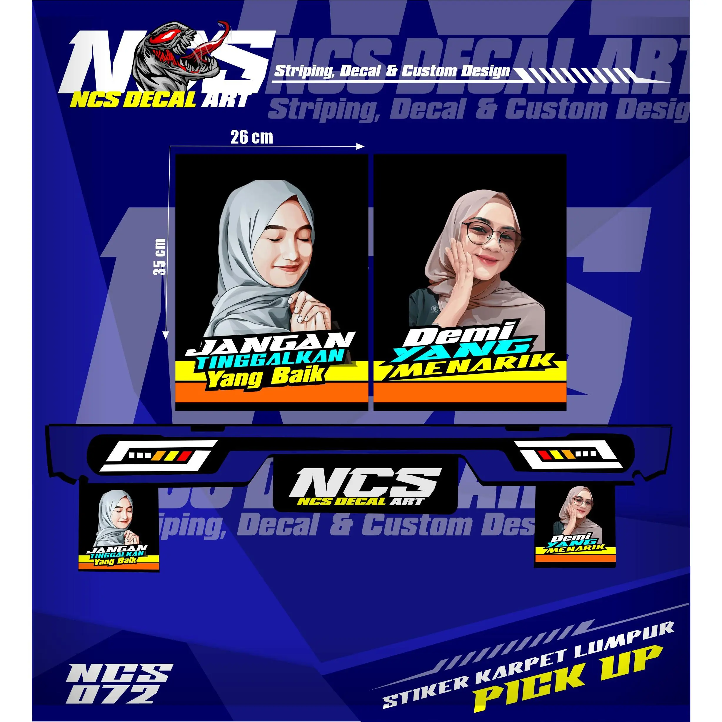 Sticker Karpet Truck /Pick up Sticker Karpet Keren Kata Kata Buat Semua Jenis Truck Canter Ragasa elf pick Up dll