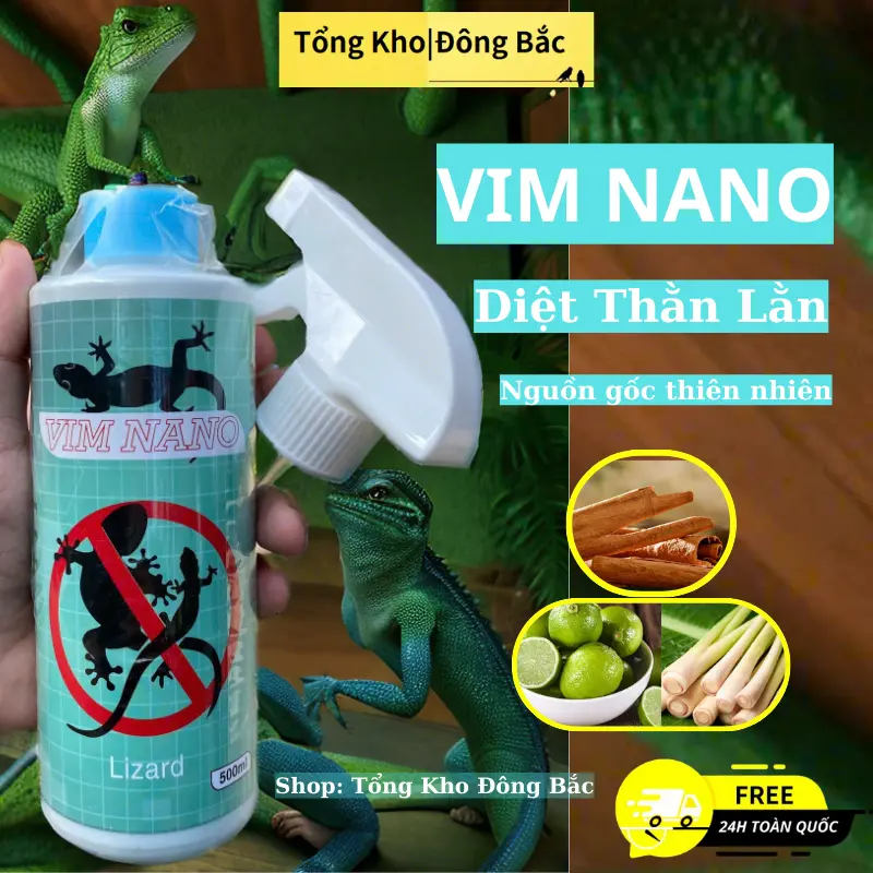 [ Tặng Vòi] Chai Xịt Đuổi Ngăn Thằn Lằn, Thạch Sùng VIMNANO Dung Tích 500ml - Thái Lan 1