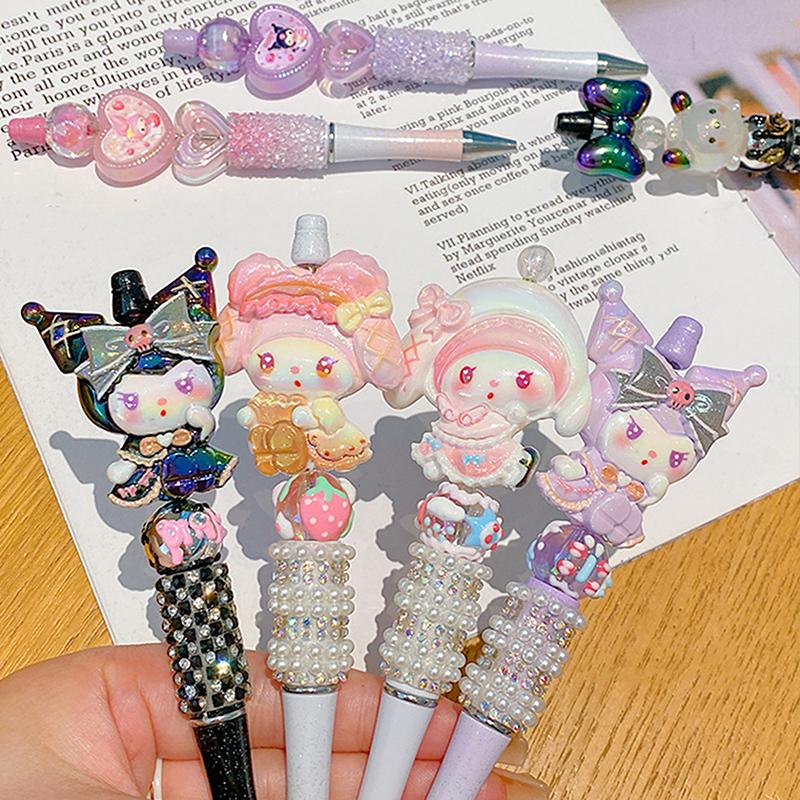 Product Introduction of Sanrio Bead String Pen Kawaii Hello Kitty Cinnamoroll Cute Cartoon DIY Pen Pompompurin Kuromi My Melody Stationery Birthday Gift 13