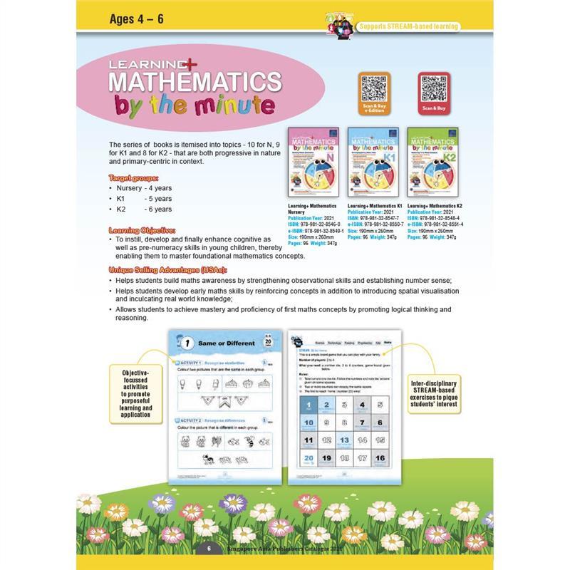 High Quality Learning+ Mathematics By The Minute Series | Topical | PreSchool Maths School Assessment Books  SAP 1
