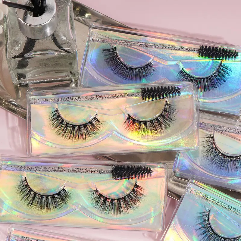 20 Pairs Cat Eye Fluffy False Eyelashes with 20 Disposable Eyelash Brushes, Great for Women & Girls, Valentine's Day Gift 8