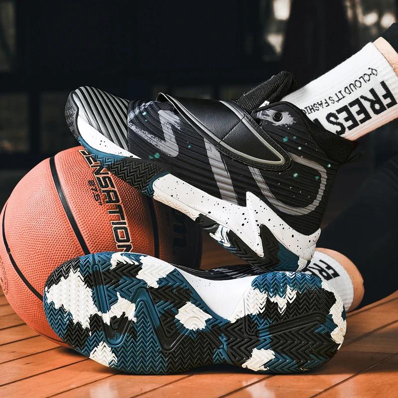 Zapatillas de baloncesto para hombre, transpirables, acolchadas, antideslizantes, deportivas, para entrenamiento de gimnasia, zapatillas de baloncesto atléticas para mujer_voghion.com