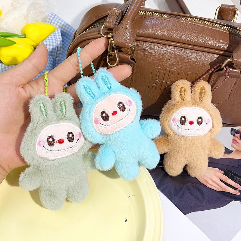 Product Introduction of COD plush Cute Labubu Doll Keychain Cartoon Curly Hair Plush Labubu Pendant Key Chains Accessories for Car Backpack Decoration Couple Key Chain kawaii anime pendant keyring cute children Girls birthday gift backpack hang Meimeistore18 21