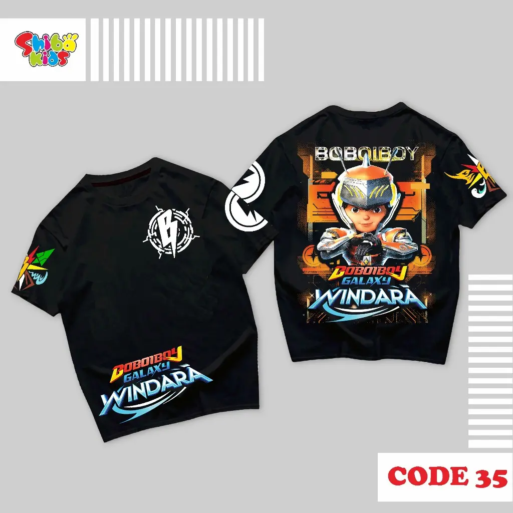Kaos Anak Boboiboy Galaxy  Terbaru  Katun  Santai Hitam  Baju Tanggung SHIBAKIDS C35 Fashion