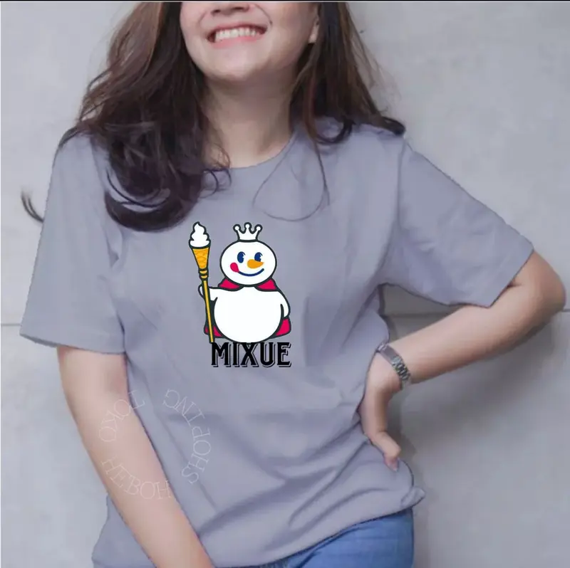 KAOS WANITA MIXUE DISTRO/ATASAN LENGAN PENDEK/BAJU KEKINIAN/TERBARU/LUCU 2