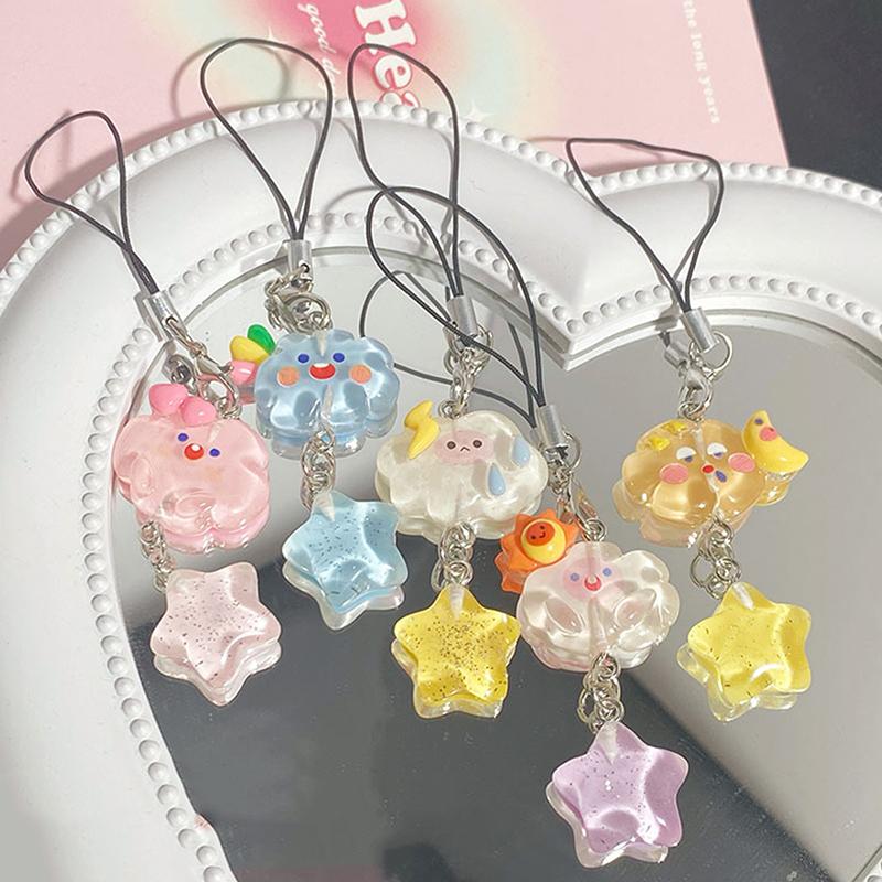 Product Introduction of Dây Chuyền Điện Thoại, Thiết Kế Ngôi Sao Và Đám Mây Hoạt Hình Đáng Yêu, Màu Pastel Kawaii Dây Đeo Điện Thoại, Móc Chìa Khóa, Dành Cho Bé Gái, Dây Đeo Điện Thoại Di Động Dễ Thương 5