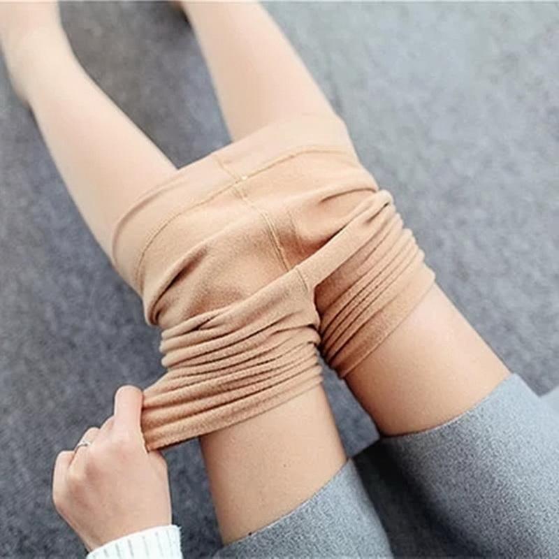Product Introduction of Women Winter Leggings Warm Leggins High Waist Solid Color Velvet Women Thickened Velvet Leggings Stretchy Black Leggings 13