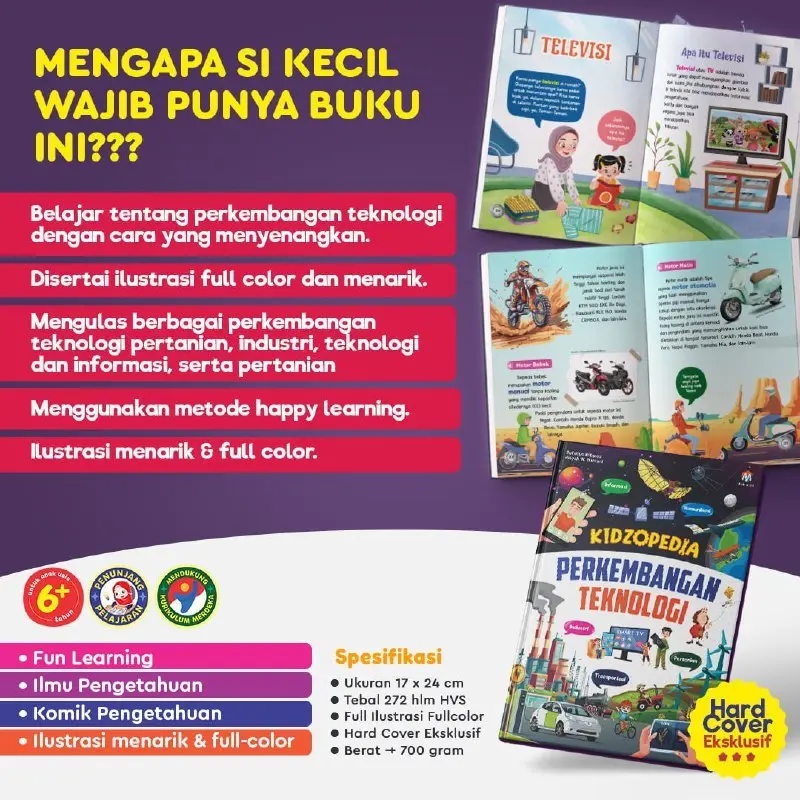 Buku Sains Anak - Kidzopedia Perkembangan Teknologi Books Hardcover 1