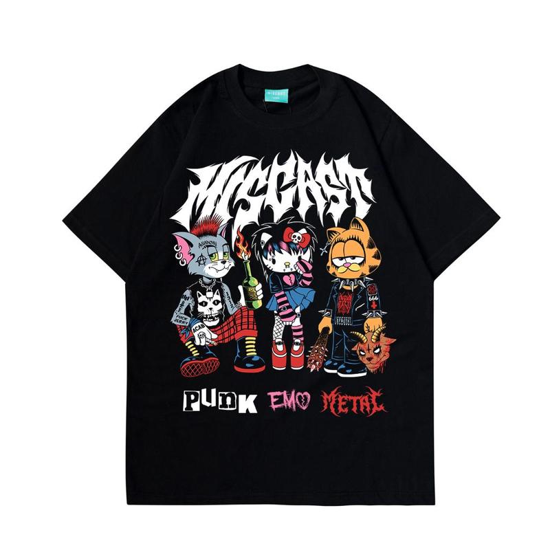 Miscast - Oversized Kaos - Travis - Hitam Crew-neck fashion unisex T-shirt Menswear Top Pria Baju Distro Wanita 1