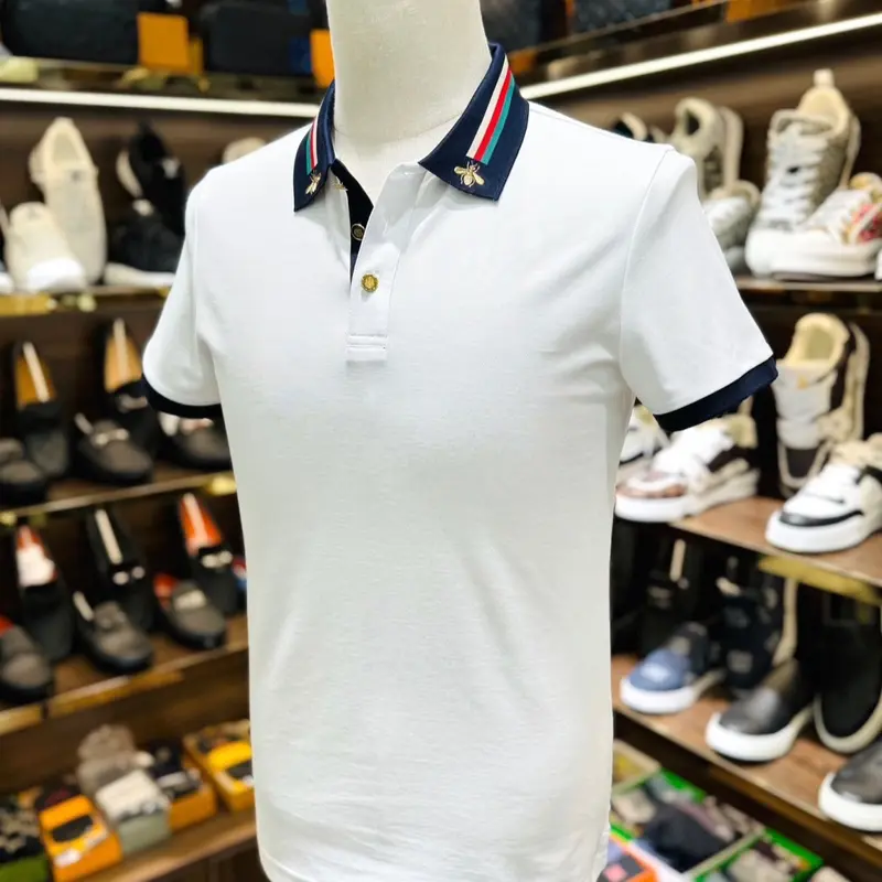 Polo 3045 Áo polo nam ngắn tay cúc vàng thêu cổ hoạ tiết ong hottrendd 2