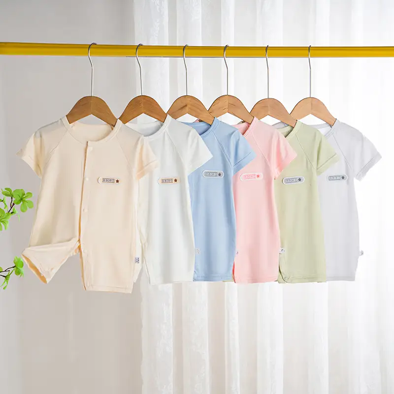 Bộ áo liền quần ngắn tay dành cho trẻ em 0-2 tuổi ( Chiều cao dưới 86 cm), chất liệu vải cotton peptit BD81