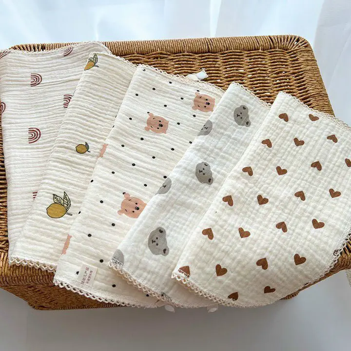 (Lẻ 1c) Khăn Sữa Sơ Sinh, Khăn Sữa Siêu Mềm Muslin sợi tre thân thiện, an toàn cho bé