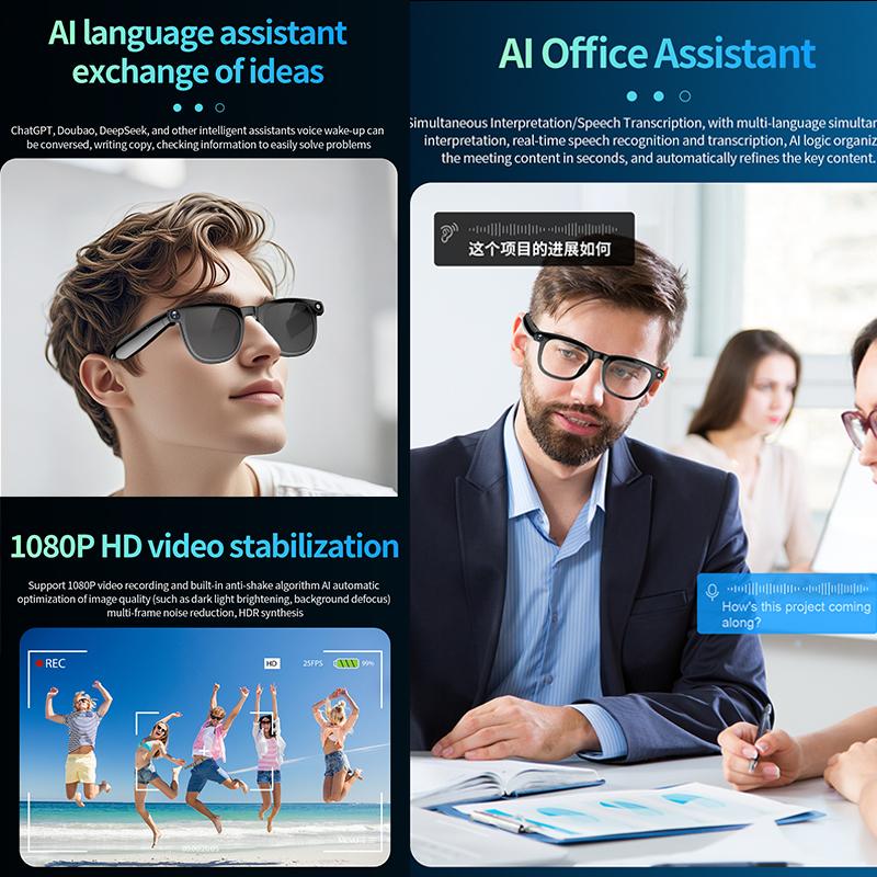 New AI Smart Glasses 800W HD Camera Photo Video Recording Translation Al Office Assistant Music Wireless Call Smart Glasses 2026 - Image 5