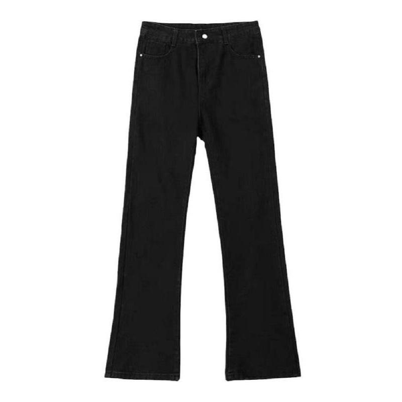 Quần Jean Rộng Thẳng, Pull Siêu Nhỏ Màu Đen Thuần Khiết, Dành Cho Nam Và Nữ, Cùng Âm Vibe, Quần Đường Phố Cao Cấp Mỹ, Spring Cleanfit Menswear Pants Có Túi 3