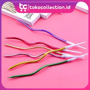 TC Lilin Spiral Panjang Lilin Ulang Tahun Spiral Warna Warni Lilin Keriting Isi 6pcs R908 Candle